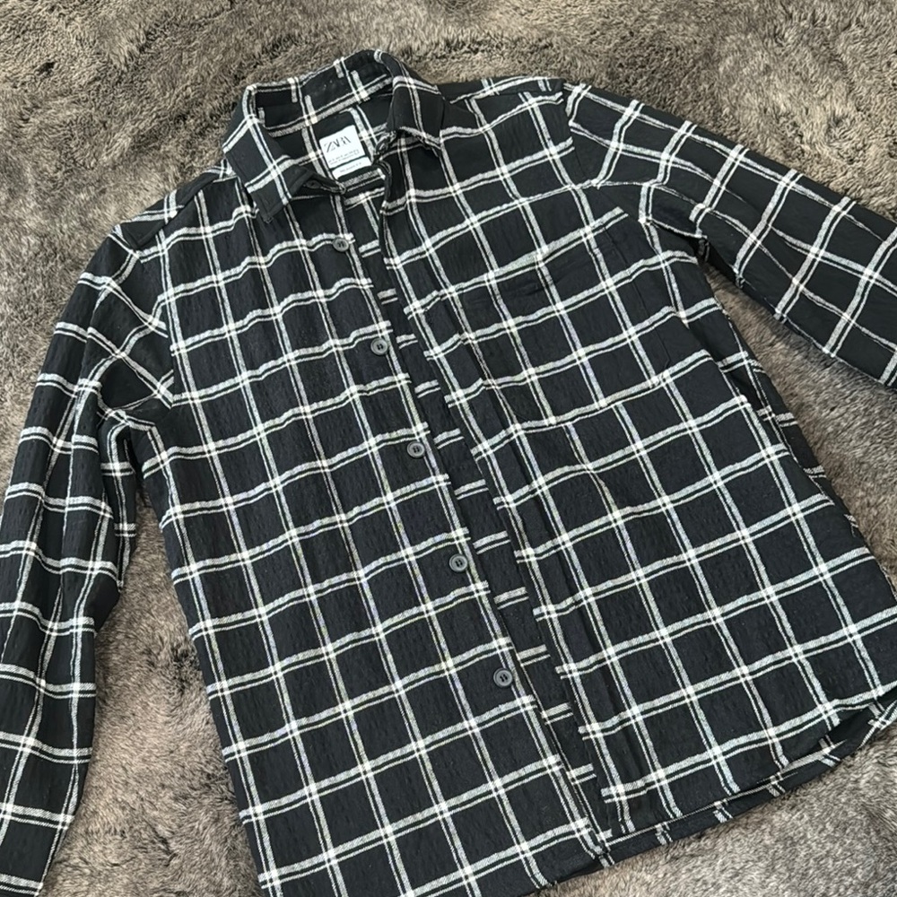Zara men’s Black and White Checkered Men's Jacket